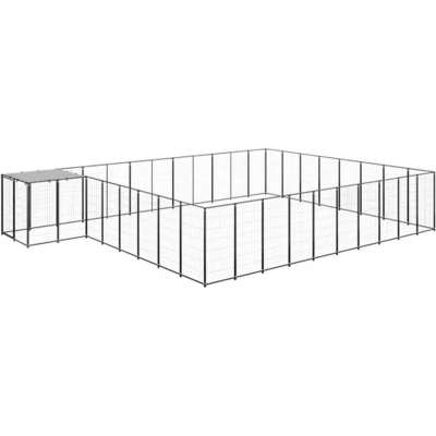 Afbeelding van vidaXL Hondenkennel 25,41 m² staal zwart