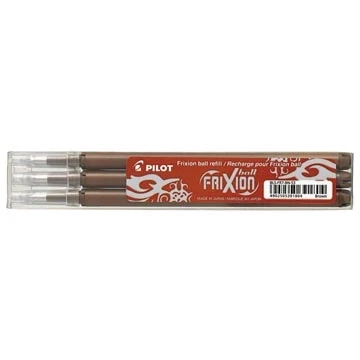 Afbeelding van Pilot vullingen voor Frixion Ball en Clicker, bruin , etui met 3 stuks rollervulling