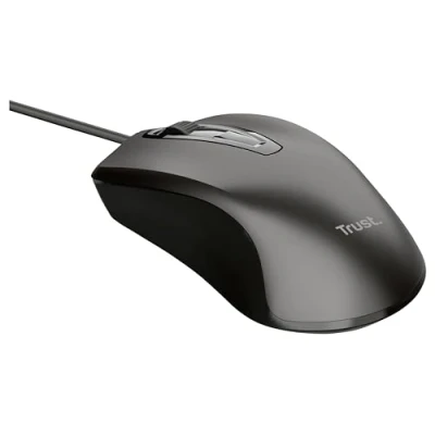 Afbeelding van Trust BASICS Muis Kabelgebonden Optisch Zwart 3 Toetsen 1200 dpi Geïntegreerd scrollwiel