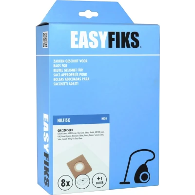 Afbeelding van Easyfiks NI08 stofzuigerzakken geschikt voor Nilfisk GM200 8 stuks