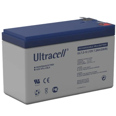 Afbeelding van Wentronic lood accu (Ultracell) 12 V, 7,2 Ah (Faston 187 4,8 mm)