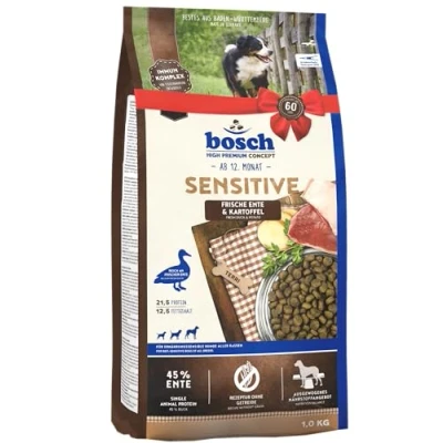 Afbeelding van bosch HPC Sensitive Eend &amp; Aardappel Droogvoer voor honden van alle rassen, die gevoelig zijn voedingsstoffen 1 x 3kg