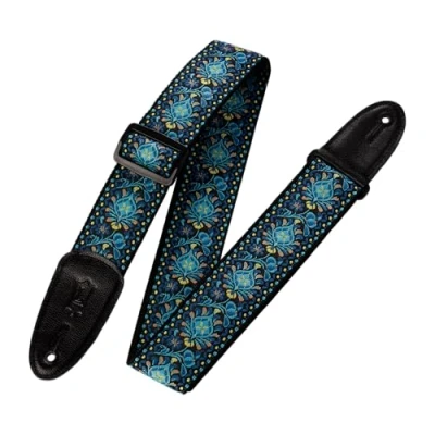 Afbeelding van Levy&#039;s M8HT 5,1 cm Style 07 60&#039;s Hootenanny Jacquard Weave Gitaarbandjes met lederen rug 0 04