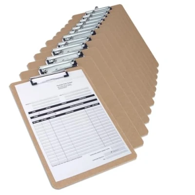 Afbeelding van Rapesco 1608 A5 Hardboard Klembord met Vlakke Klem, Verpakking van 12