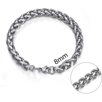 Afbeelding van vossenstaart armband Staal 21 cm 8 mm