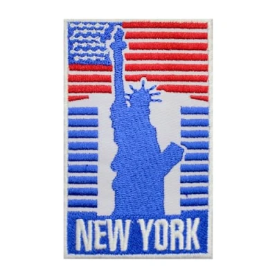 Afbeelding van New York Travel patch, groovy patch geborduurd opstrijkbare badge voor kleding enz. 9 x 5,5 cm