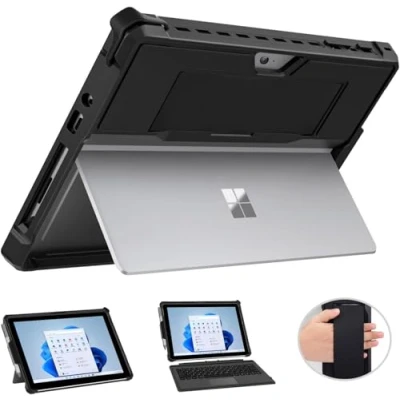 Afbeelding van MoKo Case Fit Microsoft Surface Go 4 /Surface 3 / 2 Case, All in One Protective Cover with Pen Holder Hand Strap, Compatible Type Keyboard Black