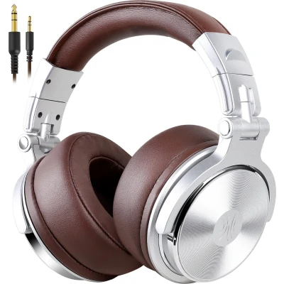 Afbeelding van OneOdio Pro 40 Over Ear koptelefoon DJ Kabel Stereo Zilver, Bruin High Resolution Audio Vouwbaar, Zwenkbare oorschelpen
