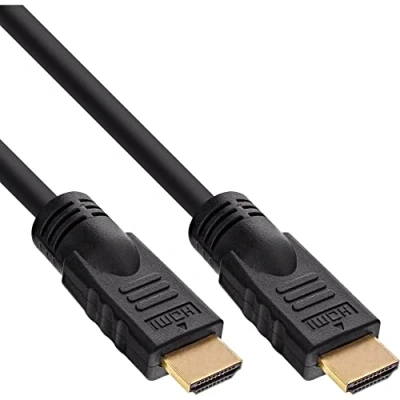 Afbeelding van InLine® HDMI kabel, 19 pins M/M, zwart, vergulde contacten, 20m