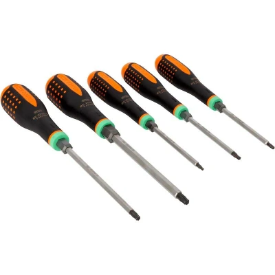 Afbeelding van Bahco Schroevendraaierset ERGO™ driecomponentengreep doorlopende kling krachtgreep TORX® 5 delig BE 9885TB