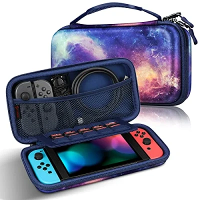 Afbeelding van Fintie Carry Case voor Nintendo Switch [Schokbestendig] Harde hoes Beschermhoes Draagbare reistas met 10 kaartsleuven en binnenzak Console Joy Con accessoires, Galaxy