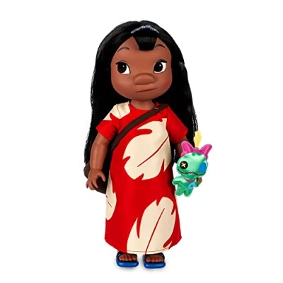 Afbeelding van Disney Store officiële Lilo pop uit de Animators collectie, en Stitch, 39 cm, eilandmeisje in klassieke jurk, verzamelaarsitem, prinses, geschikt vanaf 3 jaar