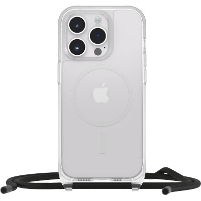 Afbeelding van OtterBox React Necklace hoesje met MagSafe voor iPhone 14, ultradunne beschermhoes verstelbare en afneembare kettingriem, getest volgens militaire standaard, Transparant Zonder Verpakking
