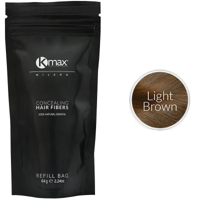 Afbeelding van Kmax Keratine Hair Fibers Licht Bruin 64 gr. Refill