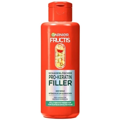 Afbeelding van Garnier Filler Intensieve kuur tegen haarschade, voor getransformeerd en duurzaam haar, met marulaolie professionele keratine, Fructis Deep Repair, 150 ml