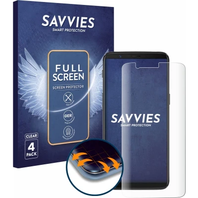 Afbeelding van Savvies Screenprotector voor OnePlus 5T Folie Beschermfolie transparant volledig dekking (4 Stuks)