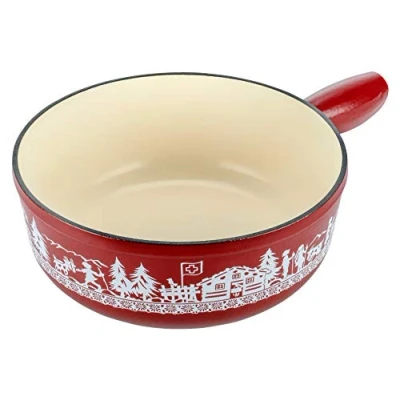 Afbeelding van Kuhn Rikon 32273 Caquelon inductie gietijzer rood alpwilg 24 cm, ijzer