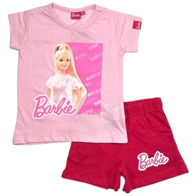 Afbeelding van Barbie always in style shortama/pyjama katoen licht roze maat 110