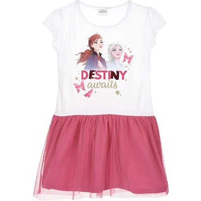 Afbeelding van Disney Frozen jurk Destiny awaits wit/roze maat 122/128 (8 jaar)