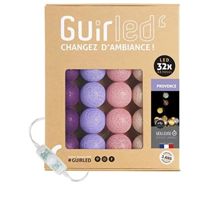 Afbeelding van Lichtsnoer met bollen van katoen, USB, babylicht, 2 uur, voedingsadapter A, 3 intensiteiten, 32 ballen, 3,2 m