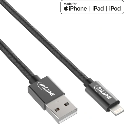 Afbeelding van InLine Bliksem USB A (2 m, 2.0), kabel