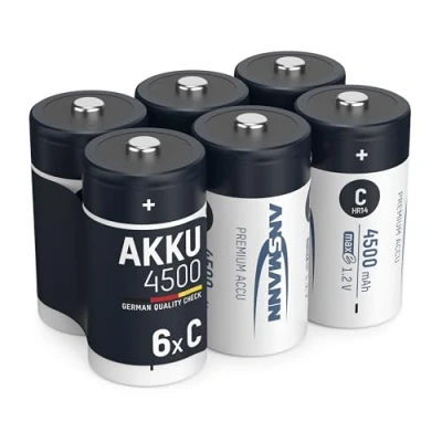 Afbeelding van ANSMANN Accu D 8.500 mAh NiMH 1,2 V (4 stuks) oplaadbare mono batterijen, maxE geringe zelfontlading voor jarenlang gebruik