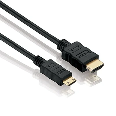 Afbeelding van HDSupply x hc050 xxxe High Speed Mini HDMI kabel met ethernet, A stekker (19 polig) naar C mannelijk afgeschermd pin), 2 weg, 0,5 vergulde contacten, goud, zwart
