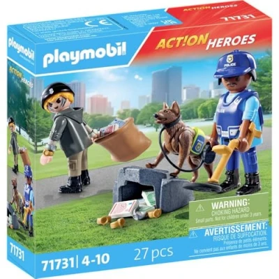 Afbeelding van Playmobil 71731 politiehond met boef