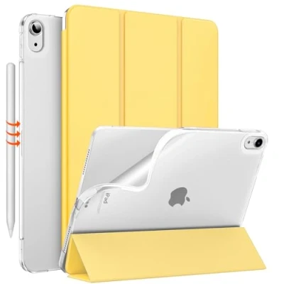 Afbeelding van MoKo for iPad Air 6th Generation Case 2024/iPad 5th Generation2022/ 4th 2020 10.9 Inch, Translucent Frosted Soft Back Cover Case, Auto Wake/Sleep,Light Yellow