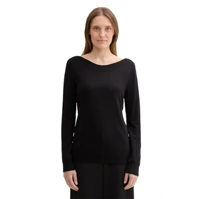 Afbeelding van TOM Tailor Basic Trui, Dames, Maat: Large, Deep black
