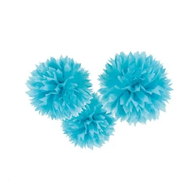 Afbeelding van Pompom caribbean blauw 3 stuks
