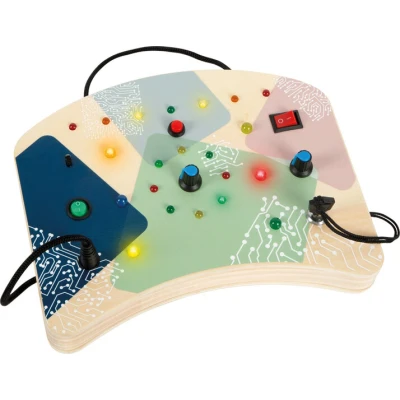 Afbeelding van small foot motorisch activiteitenbord met LED&#039;s en schakelaars, elektronisch Busy Board, vanaf 1 jaar, 12623