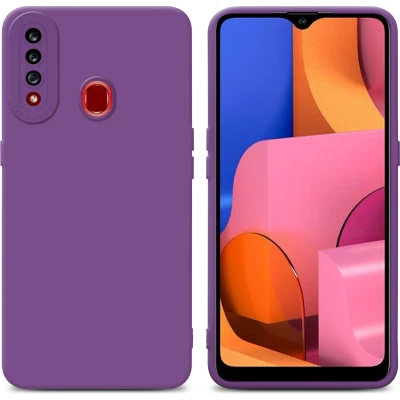 Afbeelding van Cadorabo Hoesje geschikt voor Samsung Galaxy A20s in Fluid MAT PAARS Beschermhoes gemaakt van flexibel TPU silicone Cover Case