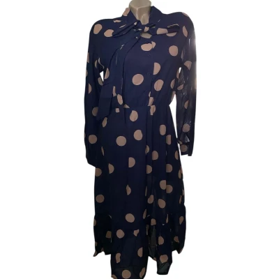 Afbeelding van Dames Jurk met stippen S donkerblauw