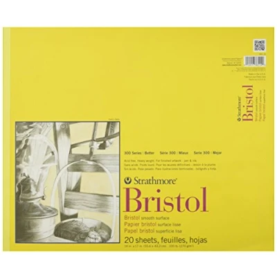 Afbeelding van Wandafbeelding papier Strathmore Bristol glad pad 35,6 cm x 43 cm, 20 vellen