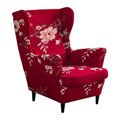 Afbeelding van CHNSHOME Stoelhoezen voor oorstoelen, overtrek oorfauteuil, 2 stuks, beschermhoes, bedrukte rekbaar