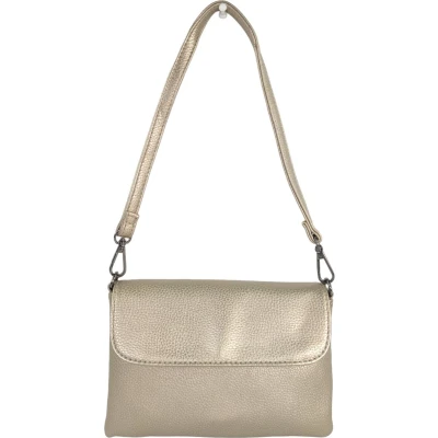 Afbeelding van Flora&amp;Co klein handtasje/crossbody korte en lange riem goudkleurig