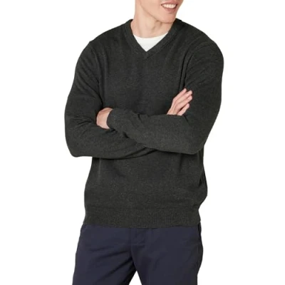 Afbeelding van Amazon Essentials Trui met V hals Trui, Houtskool Heather, XS