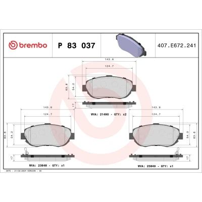 Afbeelding van Brembo Remblokset P 83 037