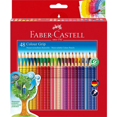 Afbeelding van Kleurpotlood Faber Castell Grip 48 stuks gratis A3 Kangaro schetsboe