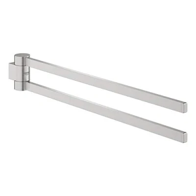 Afbeelding van Grohe selection handdoekhouder dubbel 2x arm 400mm draaibaar metaal supersteel 41063dc0
