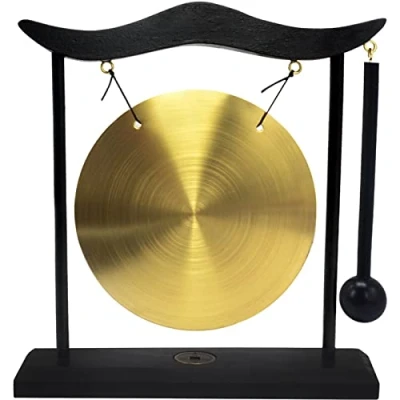 Afbeelding van Feng Shui Messing Gong Desktop Zen Art voor Fortune + Gratis Rode String Armband H1301