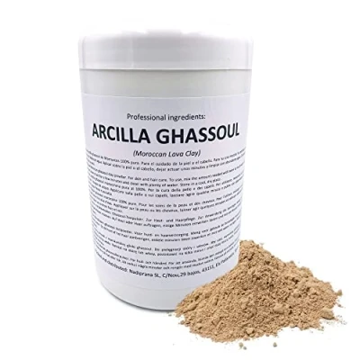 Afbeelding van Snadi Ghassoul Klei 1 kg Marokkaans Lavasteen Poeder Voor Huid en Haarverzorging Exfoliërend Verzachtend Verjongt, Kalmeert Verzacht de