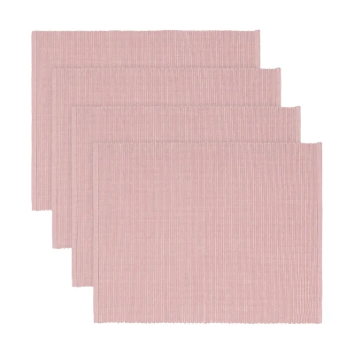 Afbeelding van LINUM UNI Decoratieve set van 4 Placemats voor Eettafel 35x46 cm, 100% Geribbeld Katoen, Machinewasbaar, Oudroze