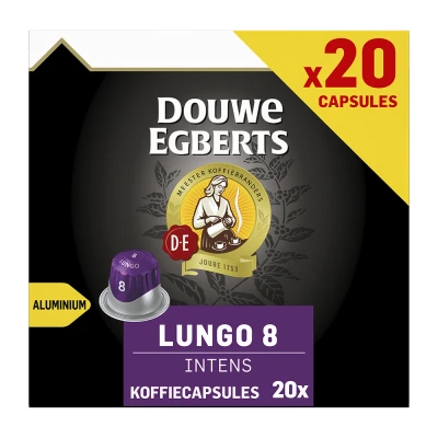 Afbeelding van Douwe Egberts Koffie Koffiecups Lungo Intens UTZ 20 stuks