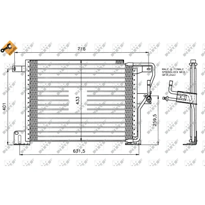 Afbeelding van Condensor, airconditioning NRF 35221