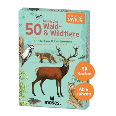 Afbeelding van Moses 9739 Expedition Natuur 50 lokale bos en wilde dieren bestemmingskaarten in een set met spannende quizvragen