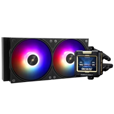 Afbeelding van Thermalright Frozen Warframe 240 Zwart ARGB CPU waterkoeling, AIO koeling, IPS 320 x resolutie LCD scherm, vloeibare koeler voor AMD/Intel koeler: LGA1700/AM4/AM5
