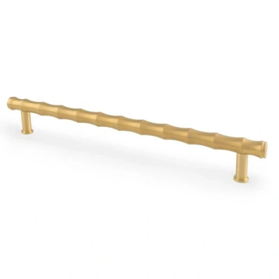 Afbeelding van Crispin Bamboo T Bar Kastgreep satijn messing 224mm