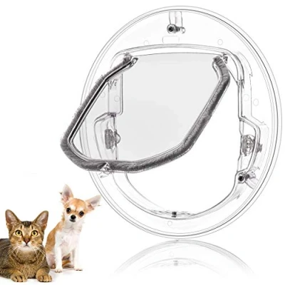 Afbeelding van Kattenklep, huisdierklep, 4 weg vergrendeling, huisdierdeur, heldere klapdeur, robuust, weerbestendig en eenvoudige installatie, voor katten kleine honden